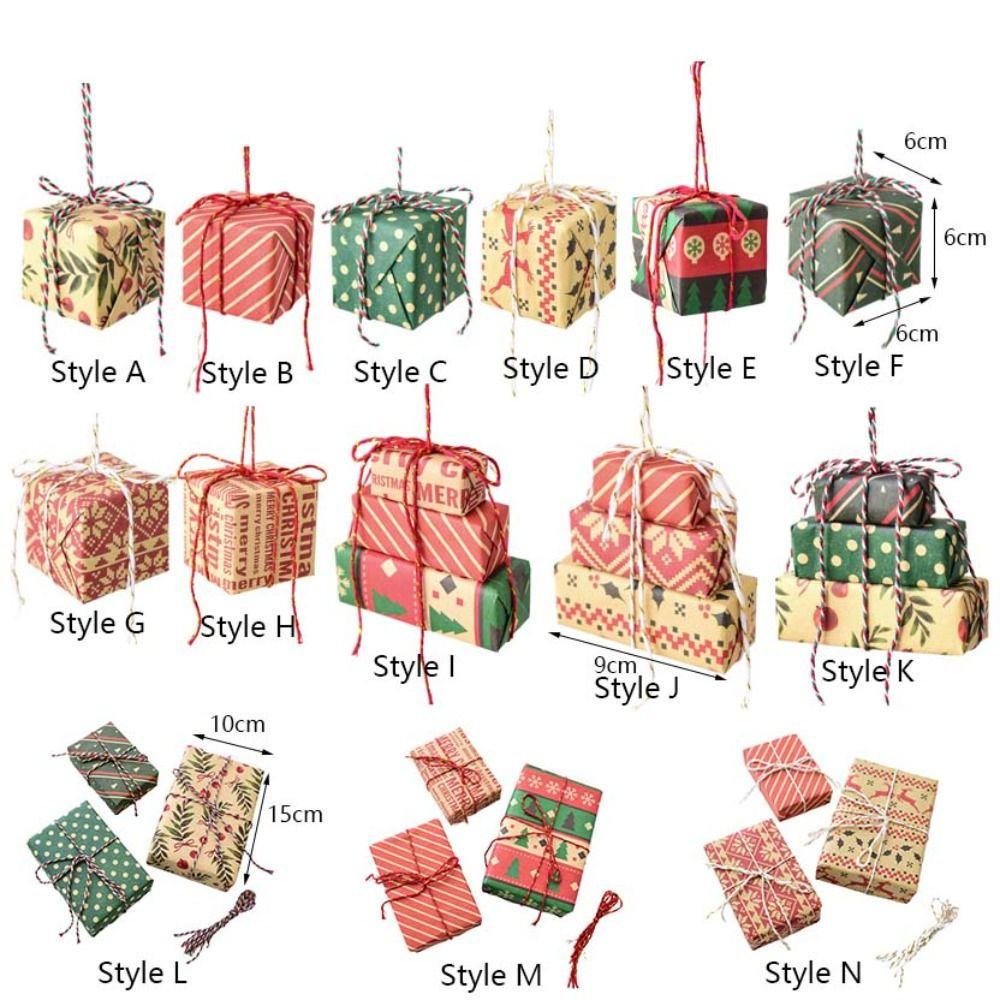 Mini Christmas Tree Gift Bag Pendant with Rope Christmas Decorations  Navidad