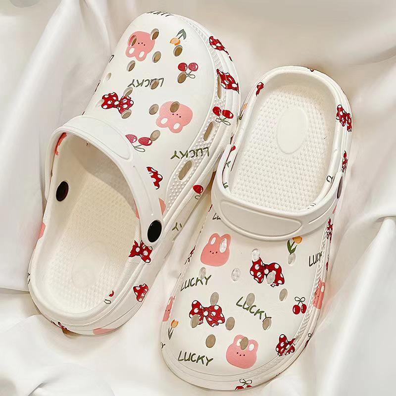 2025 Women's High Heel Summer Sandals: Closed Toe, Thick Soles, Cute Style for Outdoor & Home Wear