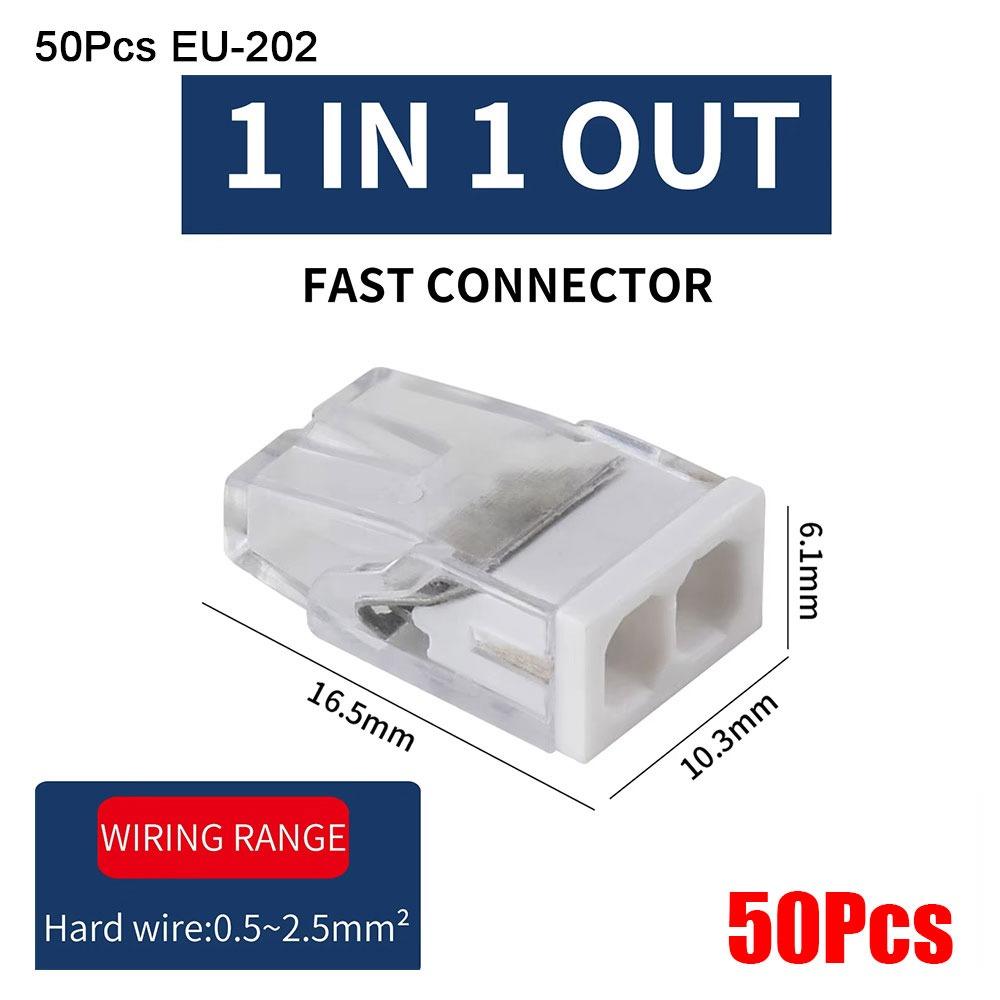 50Pcs Stainless Steel Casing Mini Quick Wire Connectors  No Tools Required