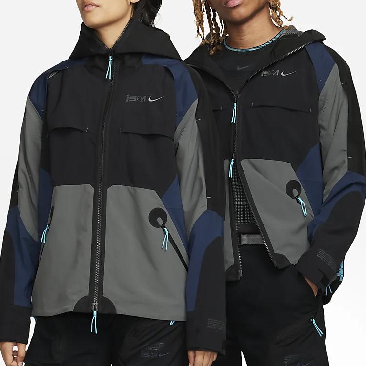 Nike ISPA Series FW23 Gore-Tex Waterproof Spliced Contrast Hooded Jacket Unisex Outerwear Black FB2370-010