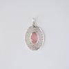 Ciondolo in Quarzo Rosa, Collana Statement, Ciondolo Fatto a Mano in Argento Sterling 925 Per Donna
