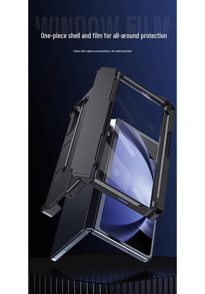 Compatible Samsung Z Fold 8 Protective Case with Film, Pen Holder, and Full Hinge Coverage