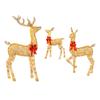 Christmas Lighted Reindeers Family with Red Bow Props Decor Holiday Luminous