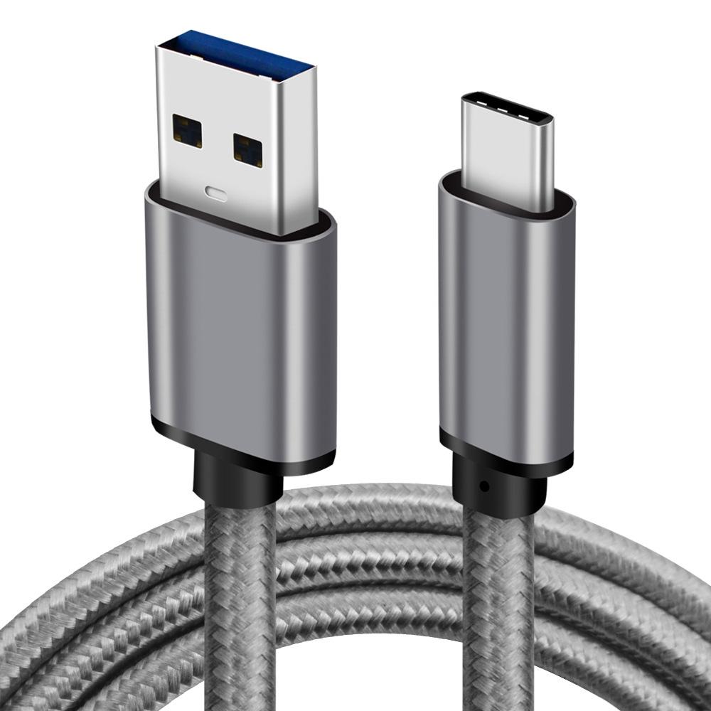 Type-C USB-A Aluminum Braided Nylon Jacket Data Cable Pure Copper Conductor for Android Phones 3A Fast Charging USB3.0 60W