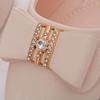 Women Pointed Toe Solid Color Shoes Ladies Non-slip Middle Heel Rhinestone Shoes Shallow Mouth Comfortable Shoes Footwears