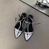 Niche French flat-bottomed silver temperament strappy sandals fairy shoes 2025 new summer beach roman shoes