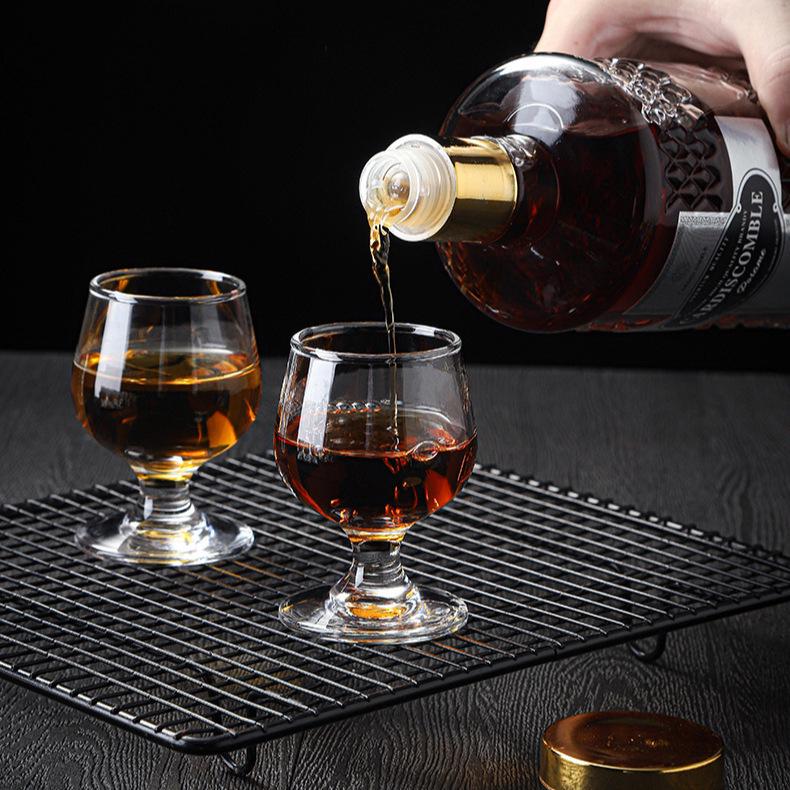 Creative Crystal Brandy Snifter - Low-Footed Liquor Glass for Home & Restaurant, Small Red Wine Glass