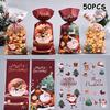 50 Pcs Merry Christmas Cellophane Bags With Twist Ties Xmas Clear Cello Candy Gift Bags New Year'S Eve Christmas Party Decoration