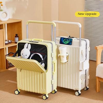 Wide Handle Front Opening Luggage 20" Suitcase Laptop Bag Multifunction Password Trolley Case Carrier 28-Inch Large Capacity