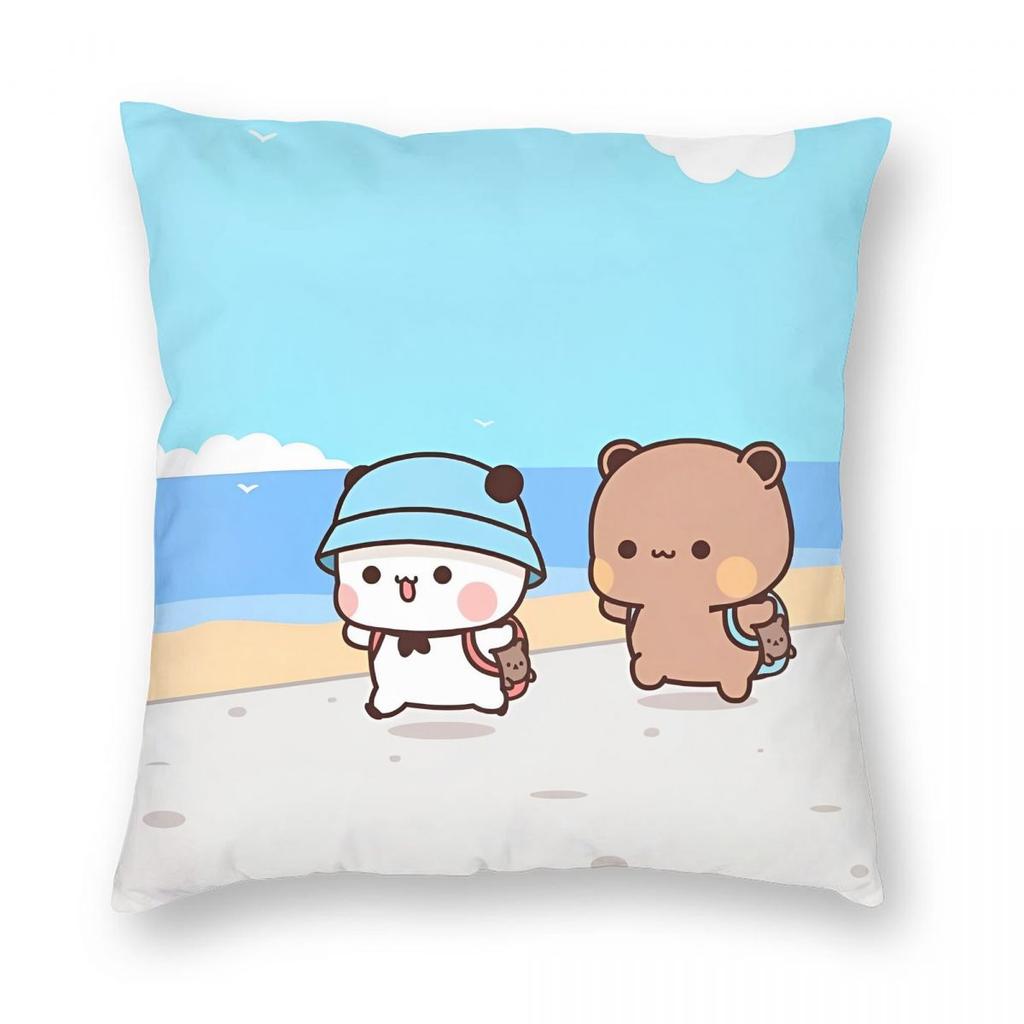 Kawaii Cute BuBu Panda Dudu Pillowcase Soft Polyester Cushion Cover Decoration Throw Pillow Case Cover Home Square Xcm
