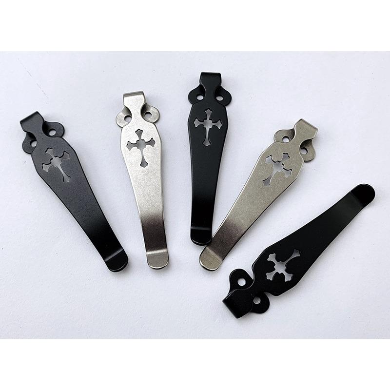 1 piece Titanium Alloy TC4 Knife Pocket Clamp Back Clip for Paramilitary2 C81 Para3  C10 C11 Police Bradley DIY