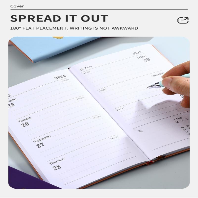 Ημερολόγιο A6 Προδιαγραφών 2026 Αγγλικό, Ημερολόγιο Δερμάτινο 64 Φύλλα 128 Σελίδων, Ημερολόγιο Καθημερινού Προγραμματισμού 365 Ημερών