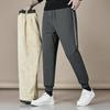 Men's Slim Fit Fleece Lined Winter Sports Sweatpants with Cuffs - Thickened Lambswool for Warmth