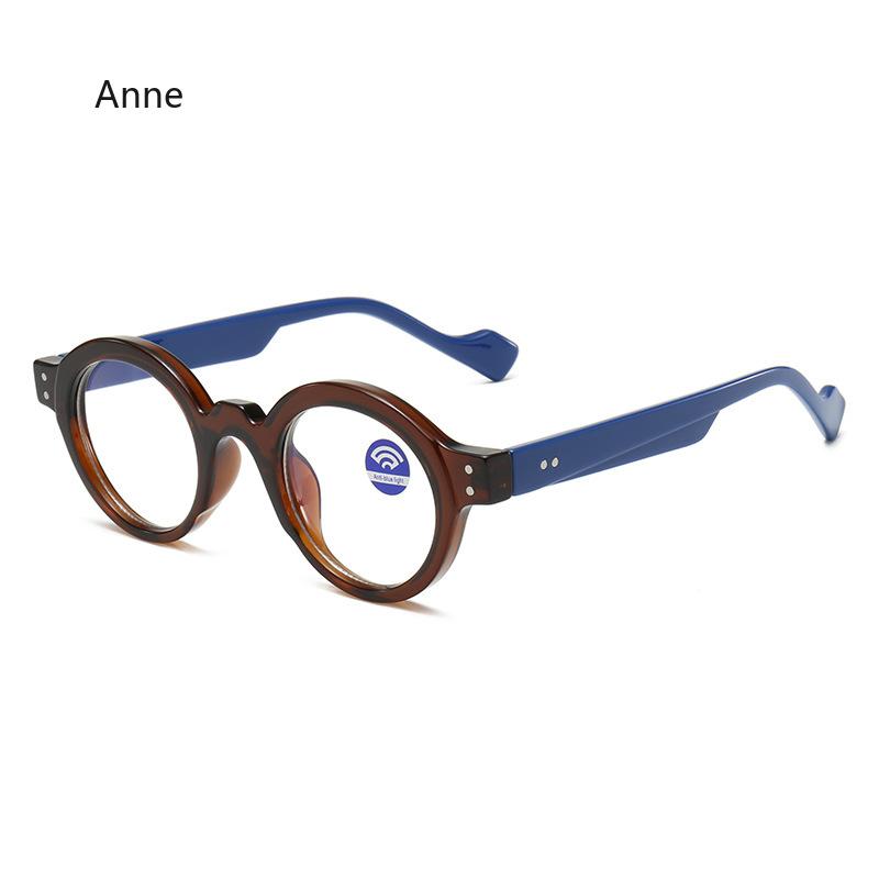 Anti-Blue Light Spring Hinge TR90 Retro Rivets Round Glasses Frames Fashion Computer Optical Eyeglasses Gafas Hombre