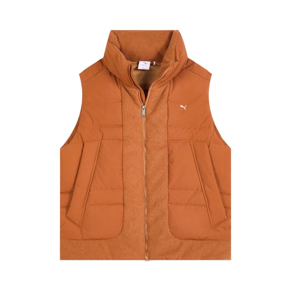 PUMA Down Vests Unisex Coffee 93 Stand Collar Moderate Other 633501-93 XS