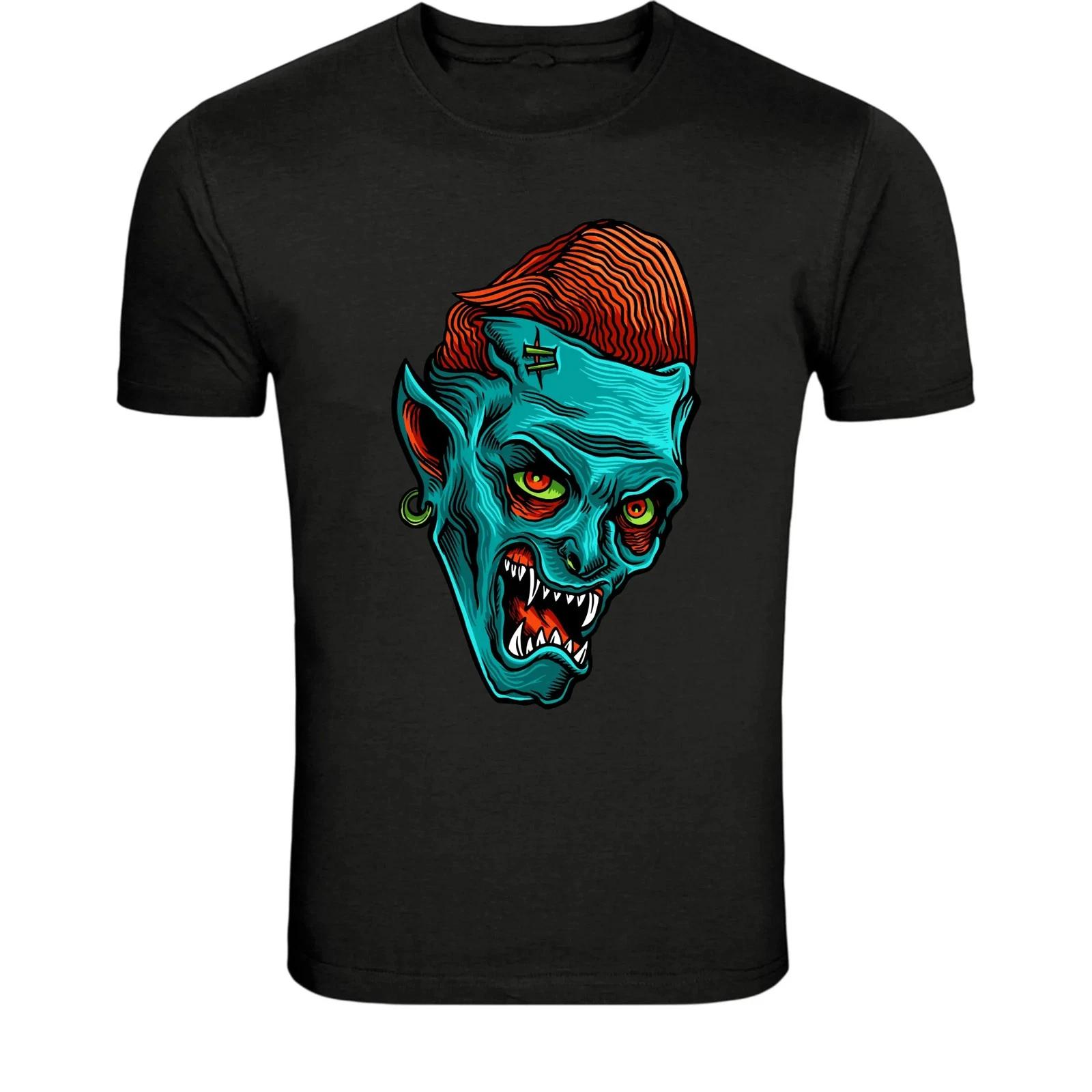 Evil Vampire Monster Head T-Shirt - Horror Demon Creature XXXXL