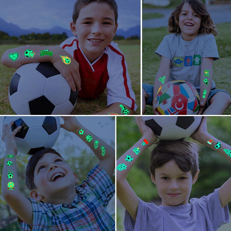 New luminous football tattoo stickers for World Cup events, fan club activities, temporary face stickers