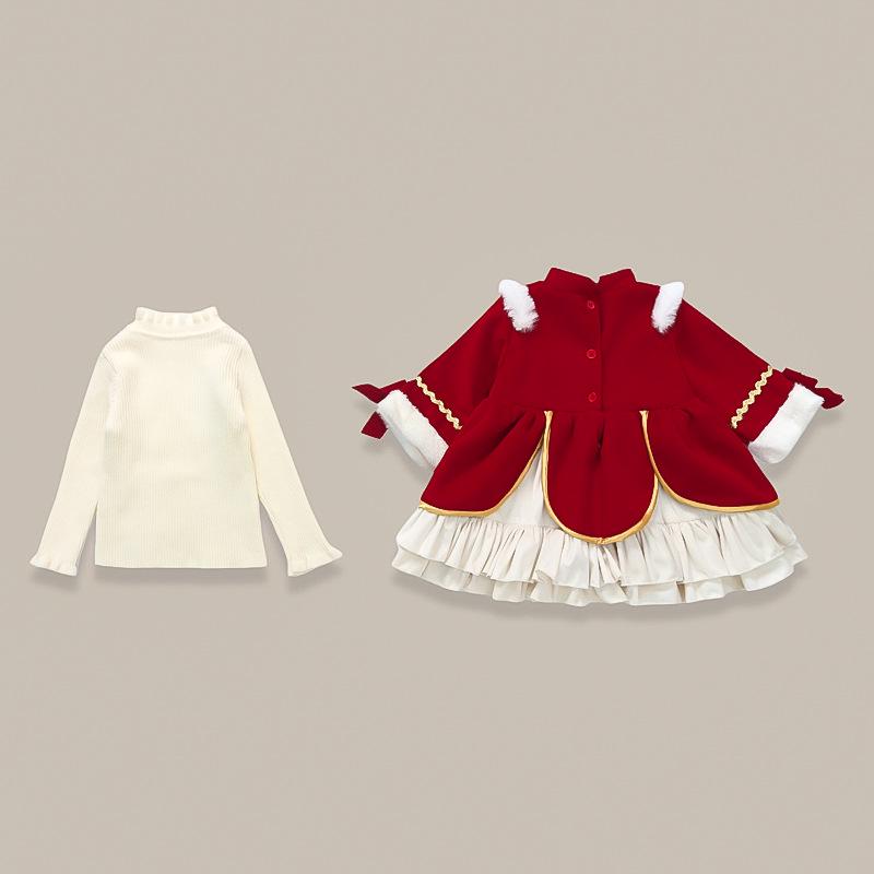 Girls' 2025 Cartoon Cat Lolita Princess Dress - New Year & Birthday Outfit