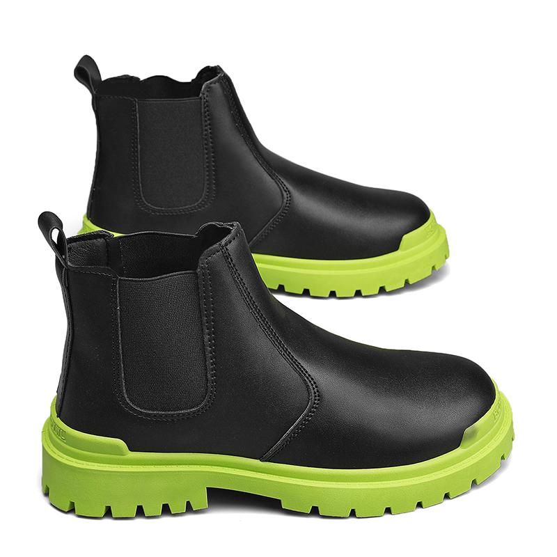 Fashion Cheap Autumn Winter Chelsea Boots Men Tooling Shoes Slip On High Top Leather Boots Man Comfortable Casual Men's Ankle Boots 2024
