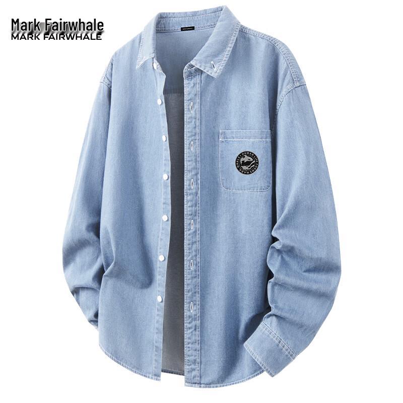 Mark Fairwhale Men's Loose Fit Pure Cotton Denim Workwear Shirt