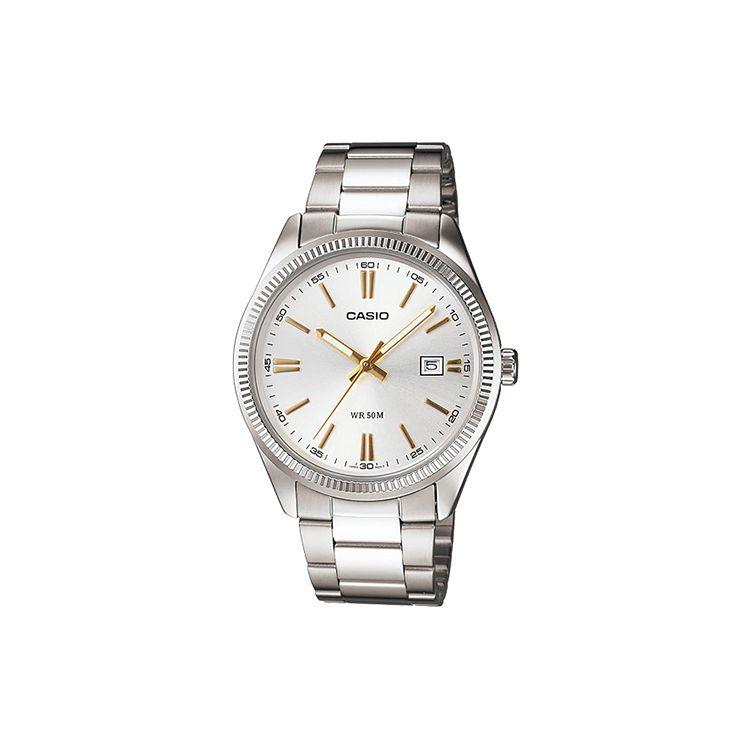 Casio Standard Enticer Business Casual Steel Heart Quartz Watch Men watches White MTP-1302D-7A2 Silver Dial