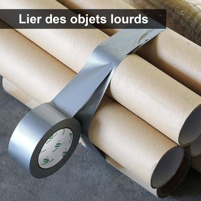 Ruban Adhésif Toilé - SSS - BOMEI PACK Unil - Argenté - 50 mm x 30 m - 2 Rouleaux