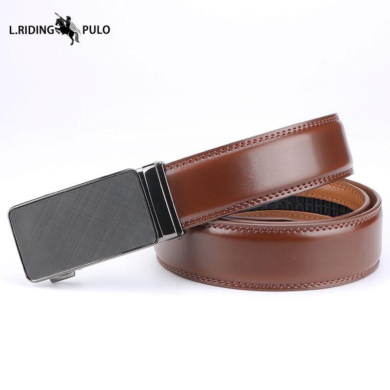 Business Automatic Buckle Korean Style Trendy Belt Men's Genuine Leather Belt Cowhide High-grade Belt