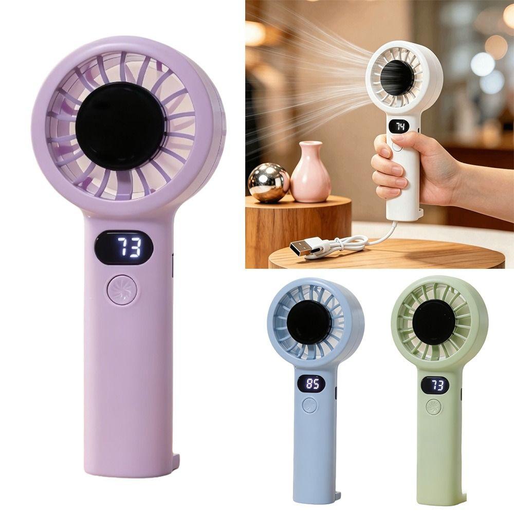 USB Rechargeable Portable Handheld Fan with LED Display Highspeed Cooling Fan  Summer Use