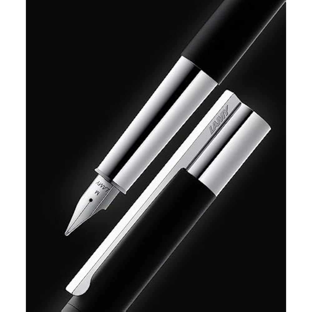 Lamy scala black pen - simple fountain pen with sturdy all-metal body and lacquered finish - EF w...