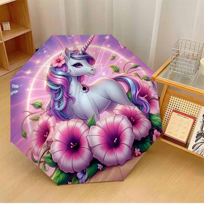 

Unicorn Starry Sky Printed umbrella windproof folding umbrella portable sun and rain umbrella suitable for gifting