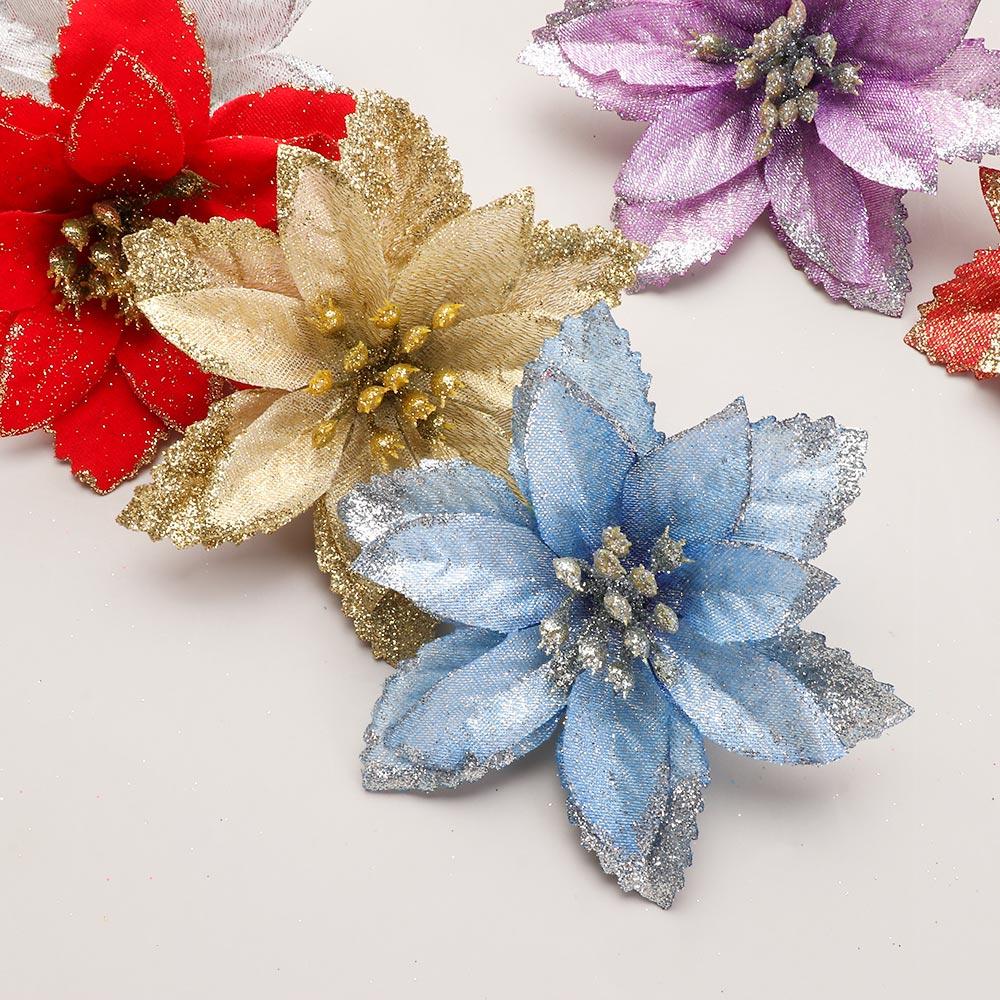 Gold Powder Artifical Christmas Tree Decorations Fake Flowers Christmas Flowers Home Xmas Ornaments