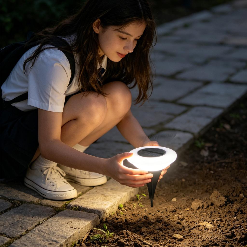 Solar Ground Lights Outdoor Waterproof LED Garden Pathway Lights Solar Powered Lawn Lamps for Yard Patio Walkway Decoration