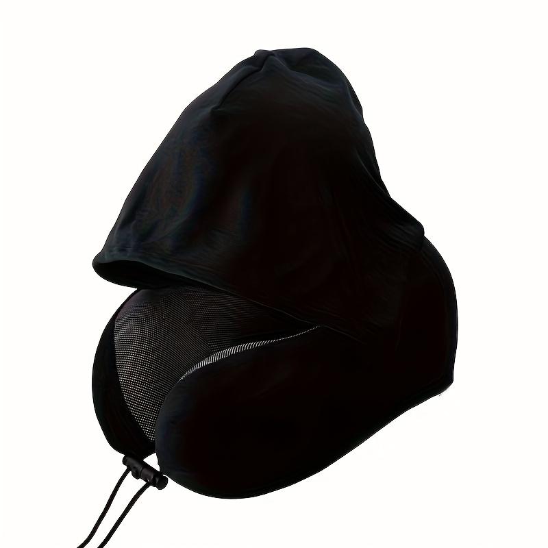 

U Shaped Hooded Neck Pillow Adjustable for Travel Car Use Polyester Hand Washable Multi Color