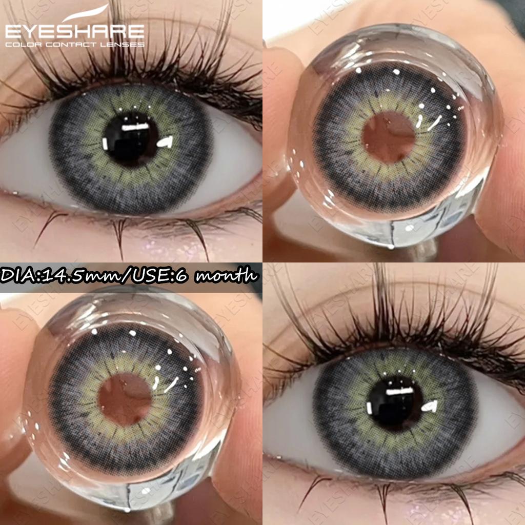 Eyeshare 1Pair NEW Color Contact Lenses High Quality Brown Eye Makeup Contact Fashion Blue Eyes Lenses Gray Contacts 6 Months