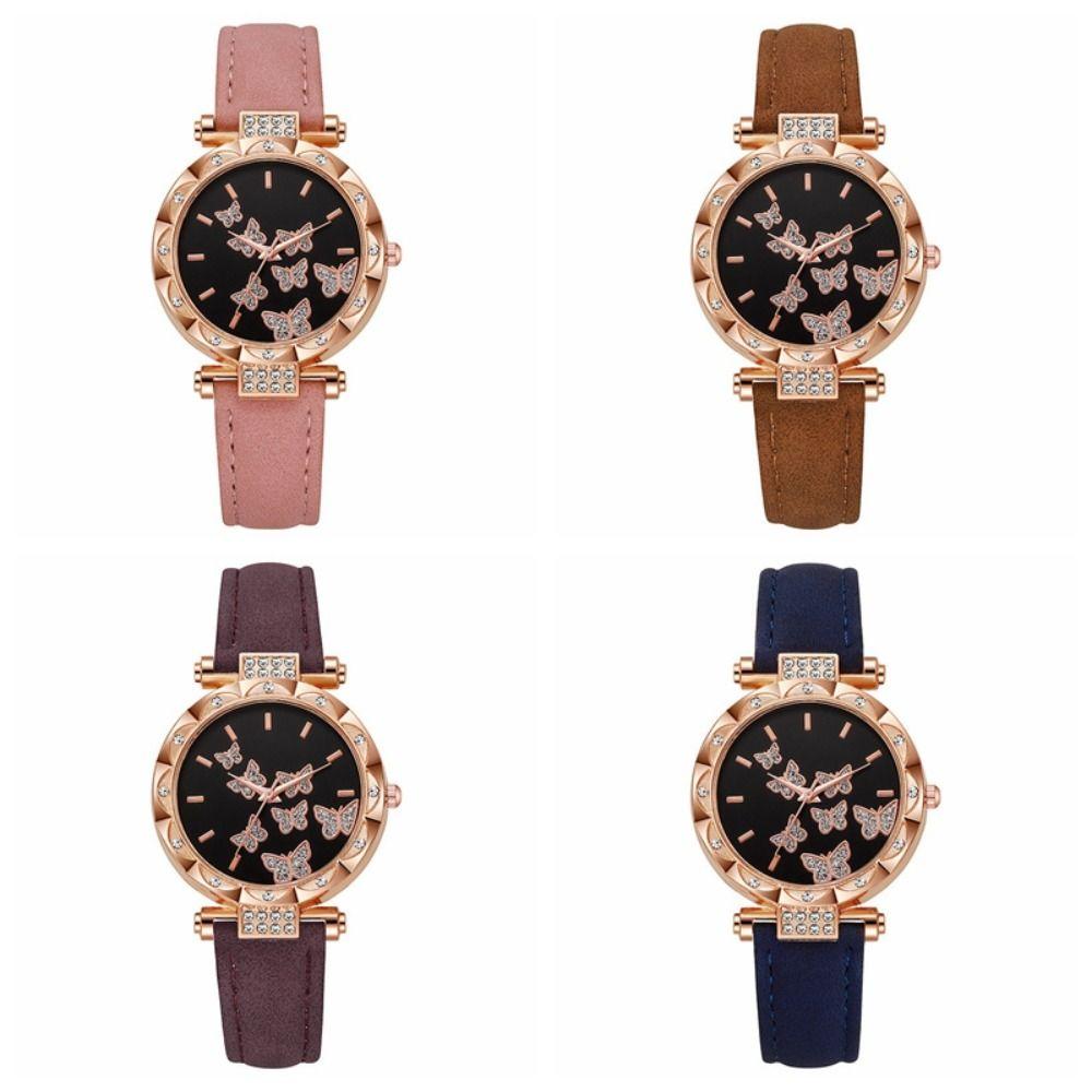 Rhinestone Women Watches Butterfly Dial Wristwatches Fashion Quartz Watch  Women