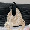 Spring New Product Simple Design Hollow Woven Tote Bag Casual Seaside Resort Style One-shoulder Beach Bag