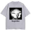Vintage Funny Ibuprofen Cat Graphic T Shirts Humor Fashion Tshirt Casual Tshirt Clothing Harajuku Ins Yk Cheap Hot Clothes