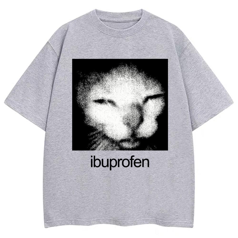 Vintage Funny Ibuprofen Cat Graphic T Shirts Humor Fashion Tshirt Casual Tshirt Clothing Harajuku Ins Yk Cheap Hot Clothes