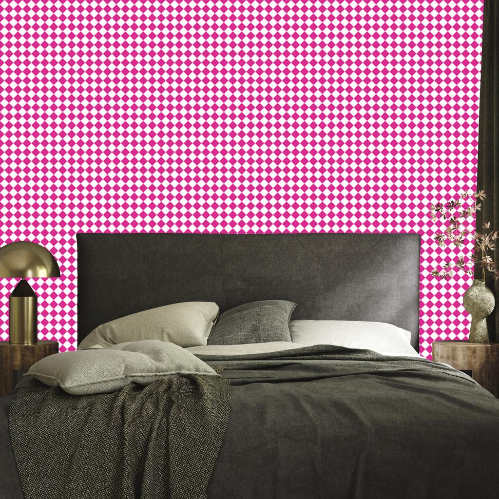Geometric Rhombus Wallpaper Powder Pink and Purple 50x1000
