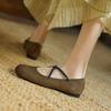 Krazing Pot Nubuck Fashion Spring Size 42 41 Beauty Flat with Women Round Toe Shoes Ballet Dancer Shallow Flats