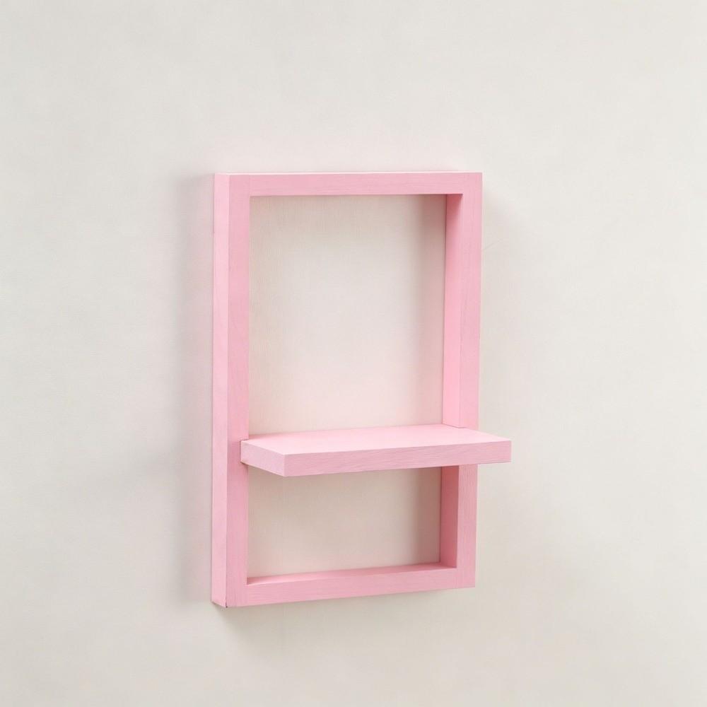 Floating Style Wooden Wall Shelf Square Wall Mounted Shelf Rustic Storage Rack Candles