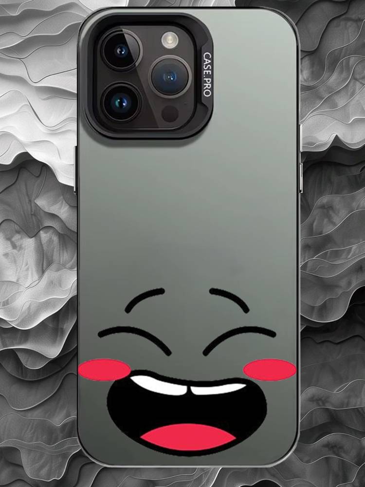 C-Cartoon expression Phone Case For iPhone 17 16 15 14 13 12 11 Pro Max Plus Silver Matte Black Cover