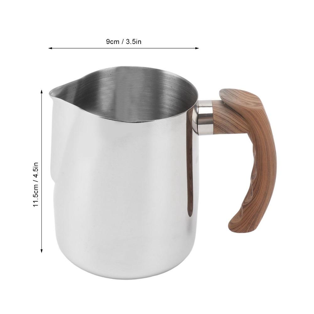 600ml Capacity Stainless Steel Frothing Cup Coffee Steaming Pitcher  Cappuccino Making серебряный