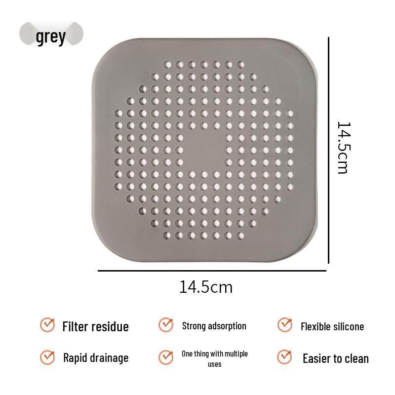 Silicone Anti-Clog Kitchen Sink Strainer & Hair Catcher with Suction Cup