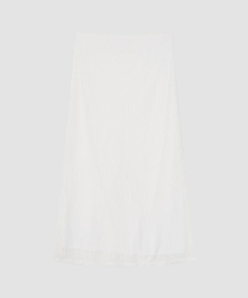 Deolil Wavy Linen Long Skirt_Ivory