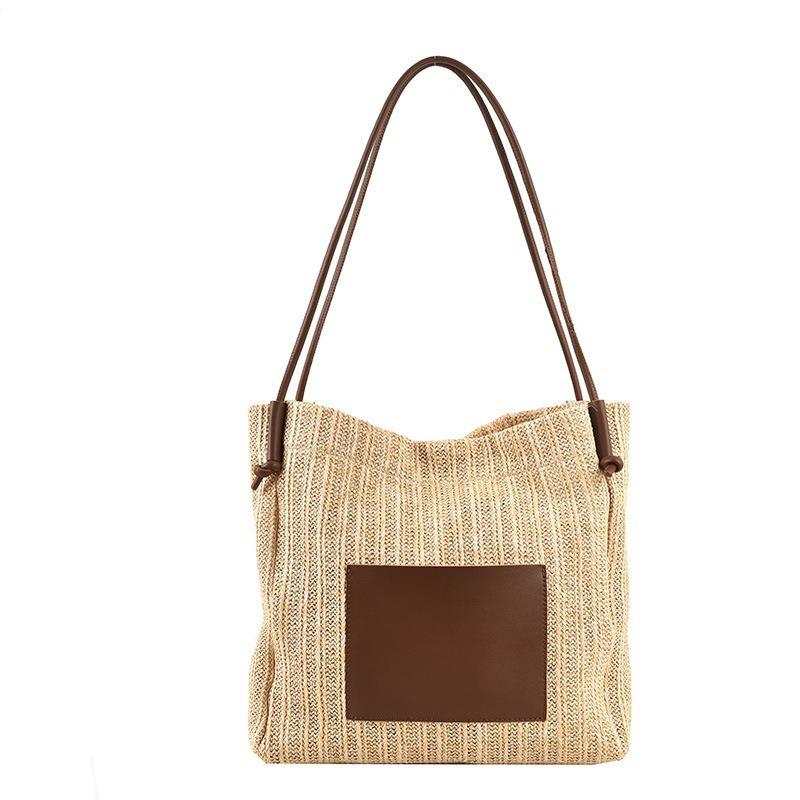 Straw Bag for Women New Summer Trend Versatile Ins Style Straw Bag Fashionable Shoulder Large Capacity Tote Bag