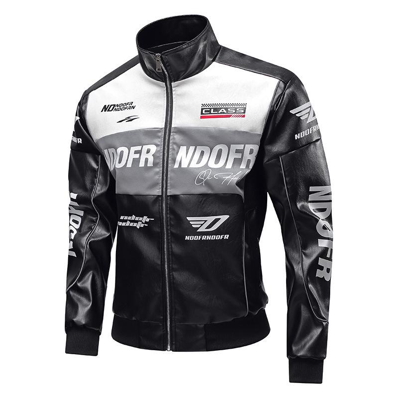 Men's Plus Size Embroidered Japanese Motorcycle Leather Jacket - Fashionable & Loose Fit