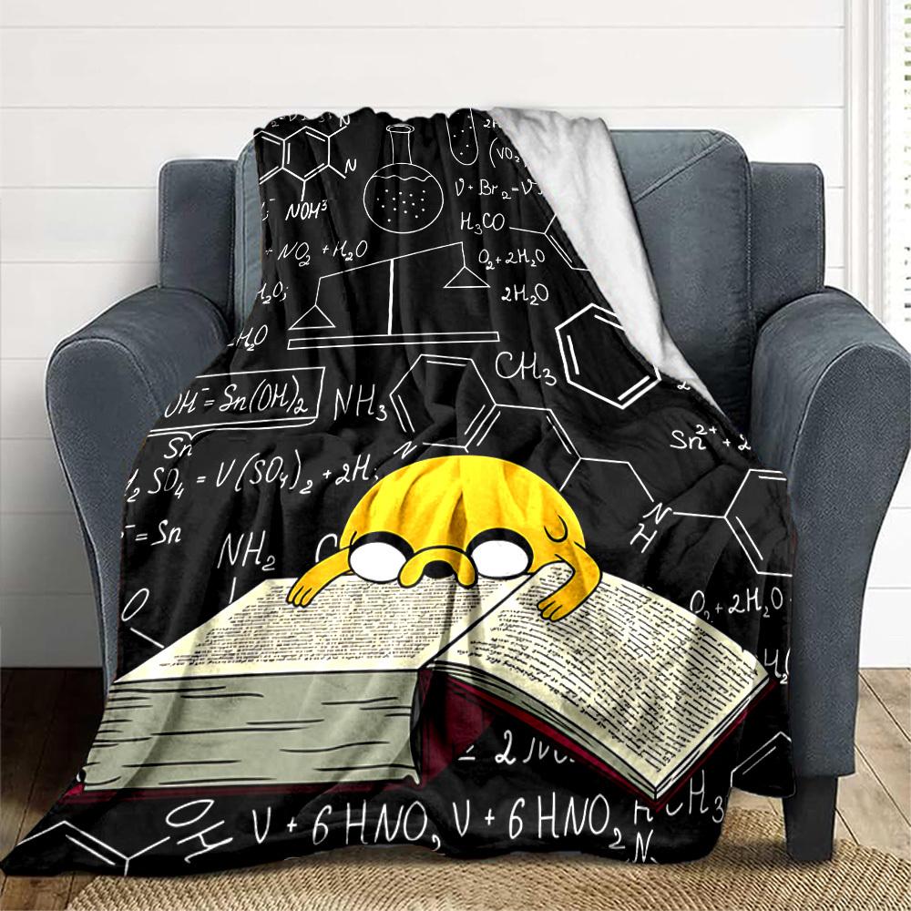 1pc Jake the Dog Flannel Throw Blanket HD Printed Lightweight Soft Warm All Season Blanket for Sofa, Bed, Travel, Camping Machine Washable
