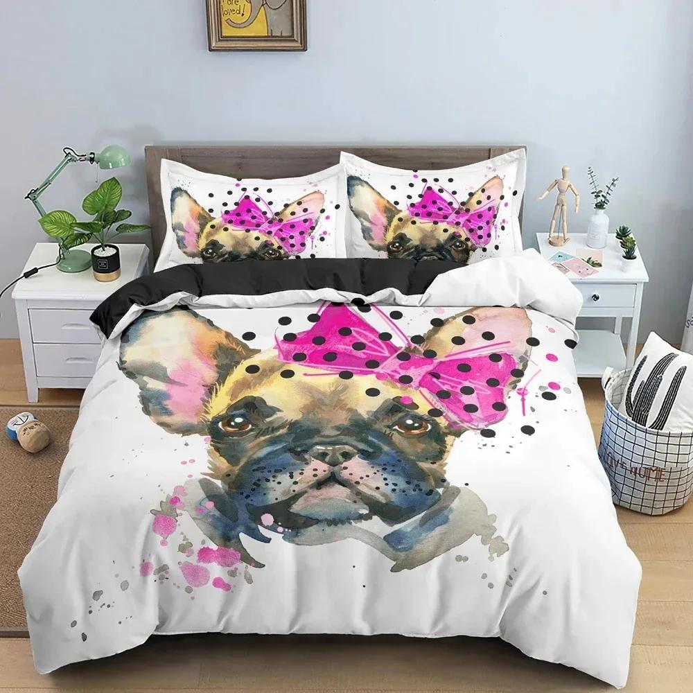 

New Cartoon Pet Bedding Set Cute Animals Duvet Cover Pattern Comforter Covers Twin King Size Quilt Cover Pillowcase Bedclothes 70x133cm 2pcs