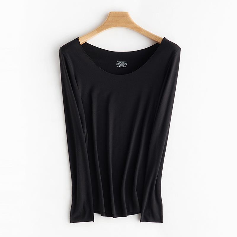 Autumn/Winter Slim Fit German Velvet Thermal Pullover - Solid Color Long Sleeve Round Neck Top